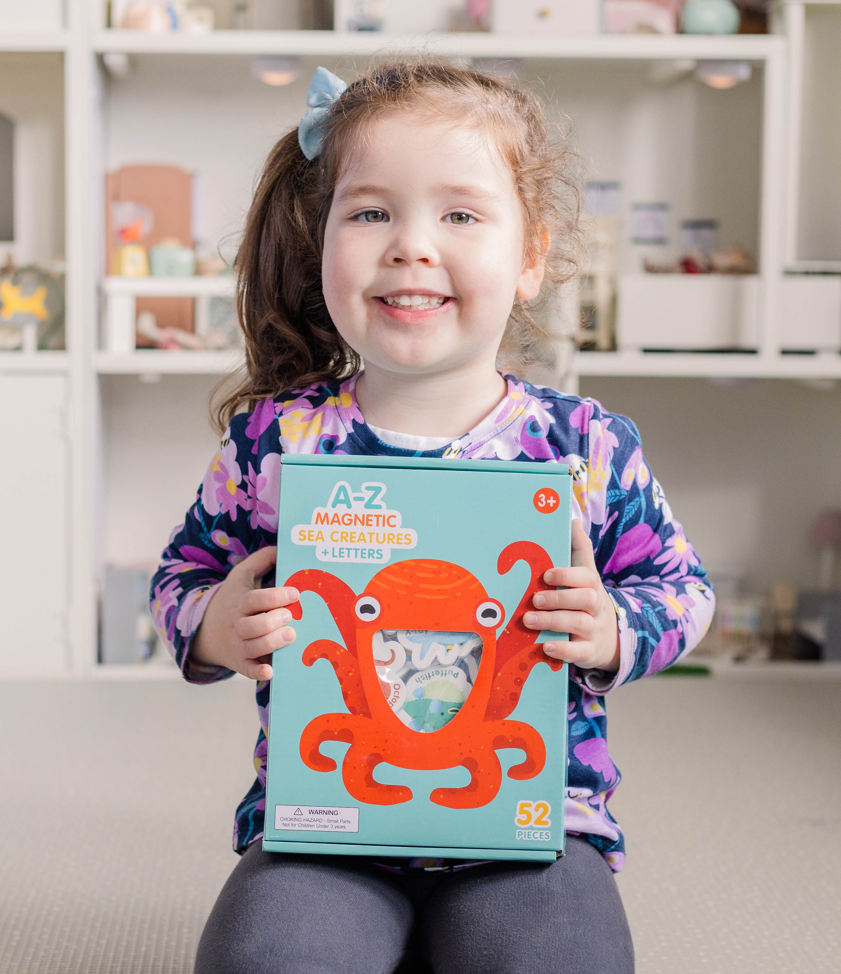 Curious Columbus Magnetic Sea Creatures and Letters – 52 Piece Alphabet & Ocean Magnet Set