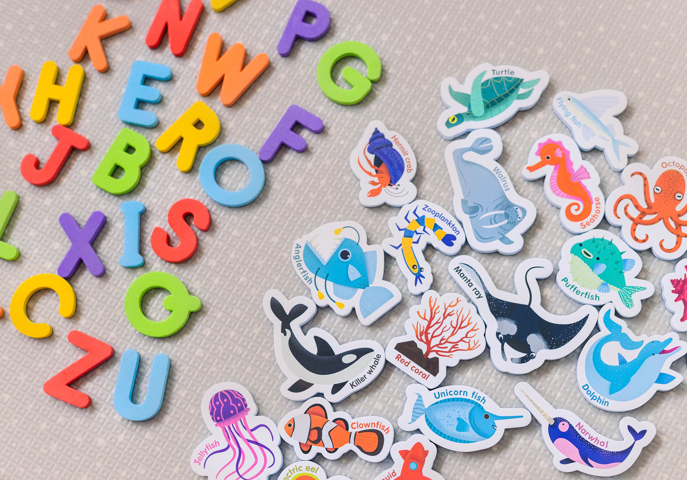 Curious Columbus Magnetic Sea Creatures and Letters – 52 Piece Alphabet & Ocean Magnet Set