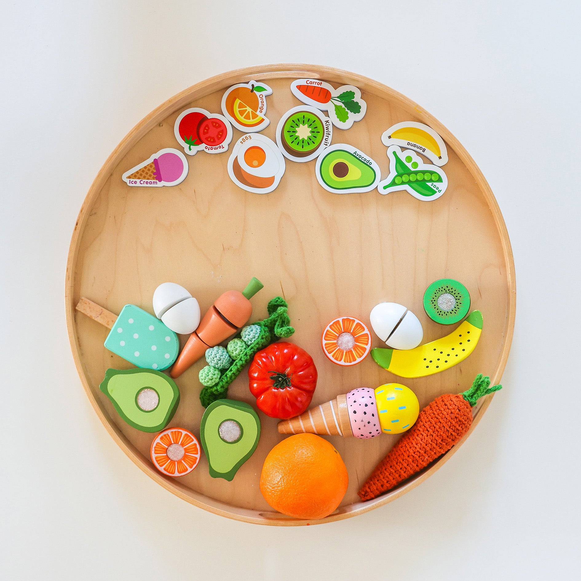 Curious Columbus Magnetic Foods and Letters – 52 Piece Alphabet & Food Magnet Set