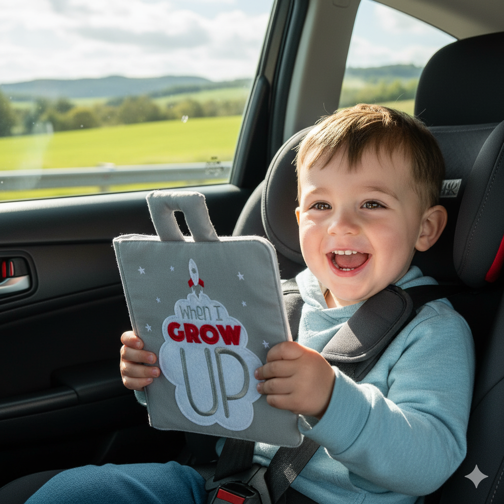 Curious Columbus Fabric Activity Book – When I Grow Up – Interactive Soft People & Professions Book