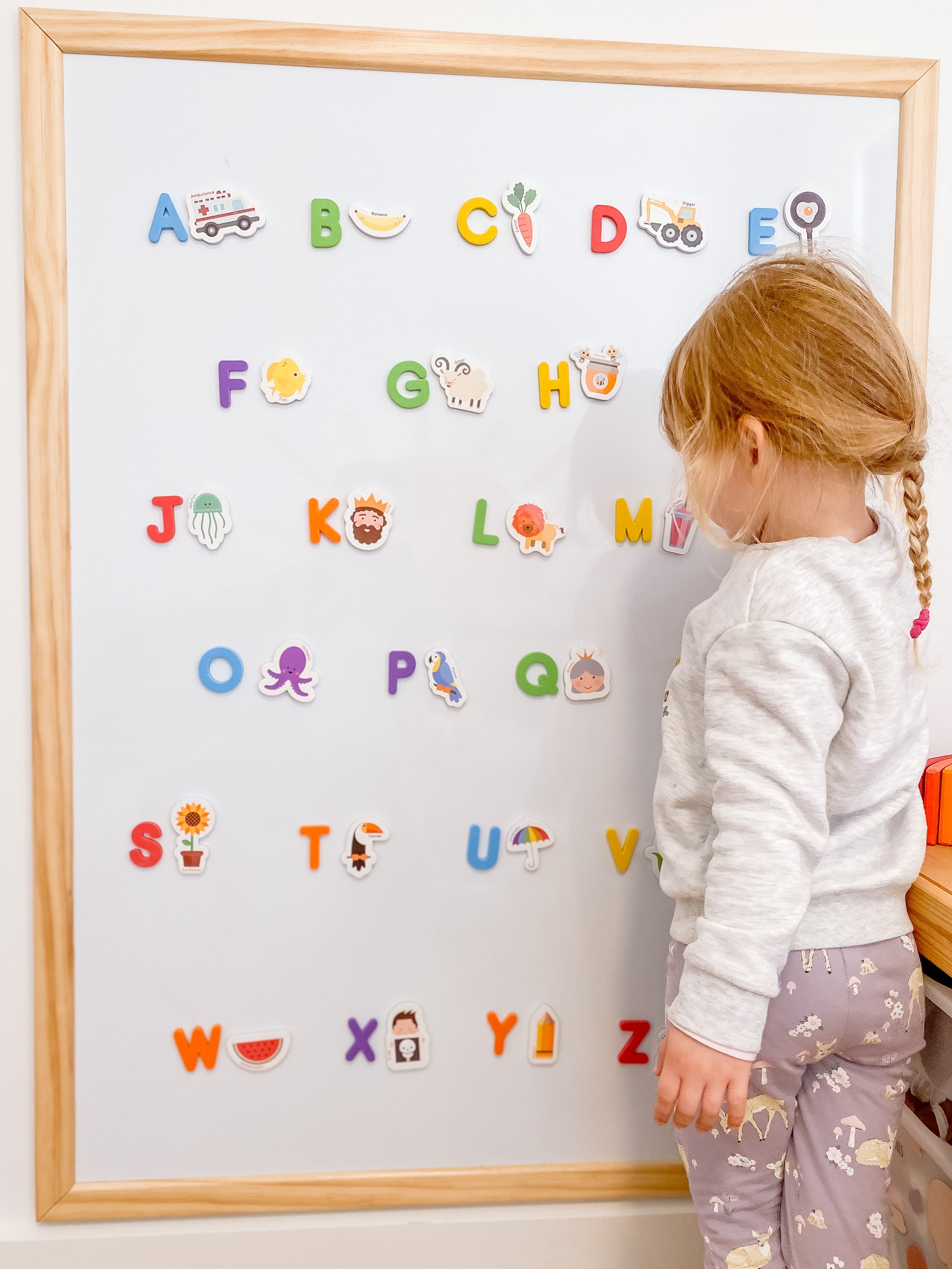 Curious Columbus Magnetic Objects and Letters – 78 Piece Alphabet & Object Magnet Set