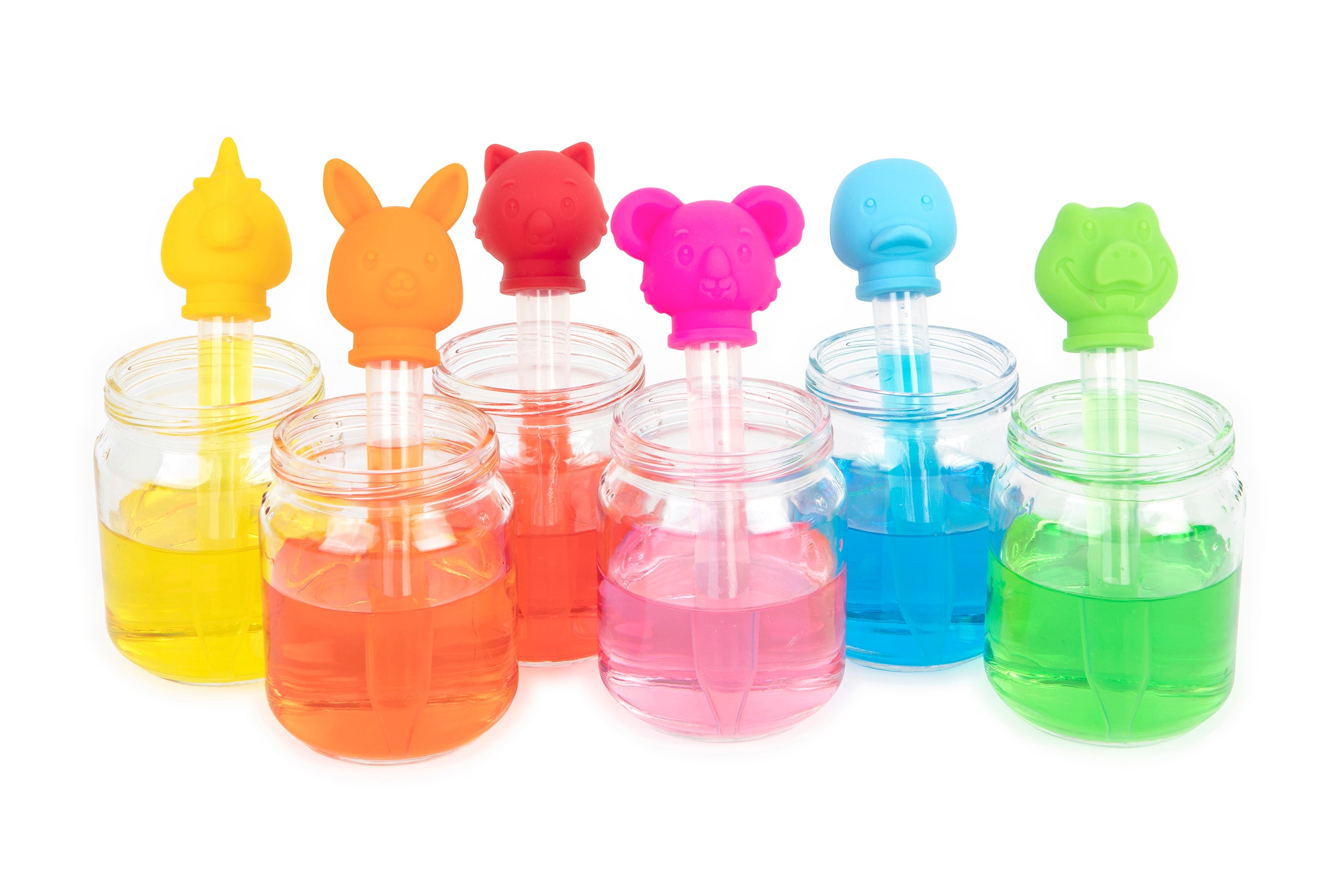 Curious Columbus Silicone Pipette Droppers – 6 Pack Fine Motor Skills Set