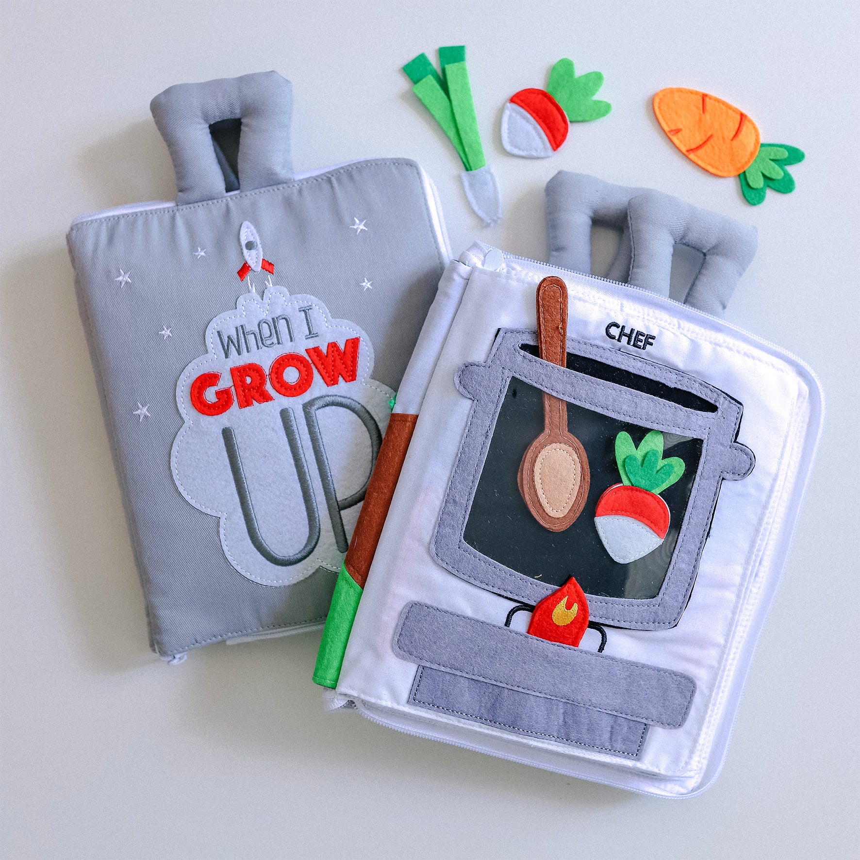 Curious Columbus Fabric Activity Book – When I Grow Up – Interactive Soft People & Professions Book