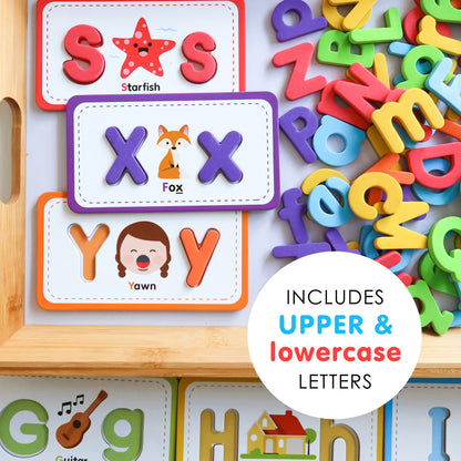 Curious Columbus Flashcards &amp; ABC Magnetic Letters – Alphabet Learning Set