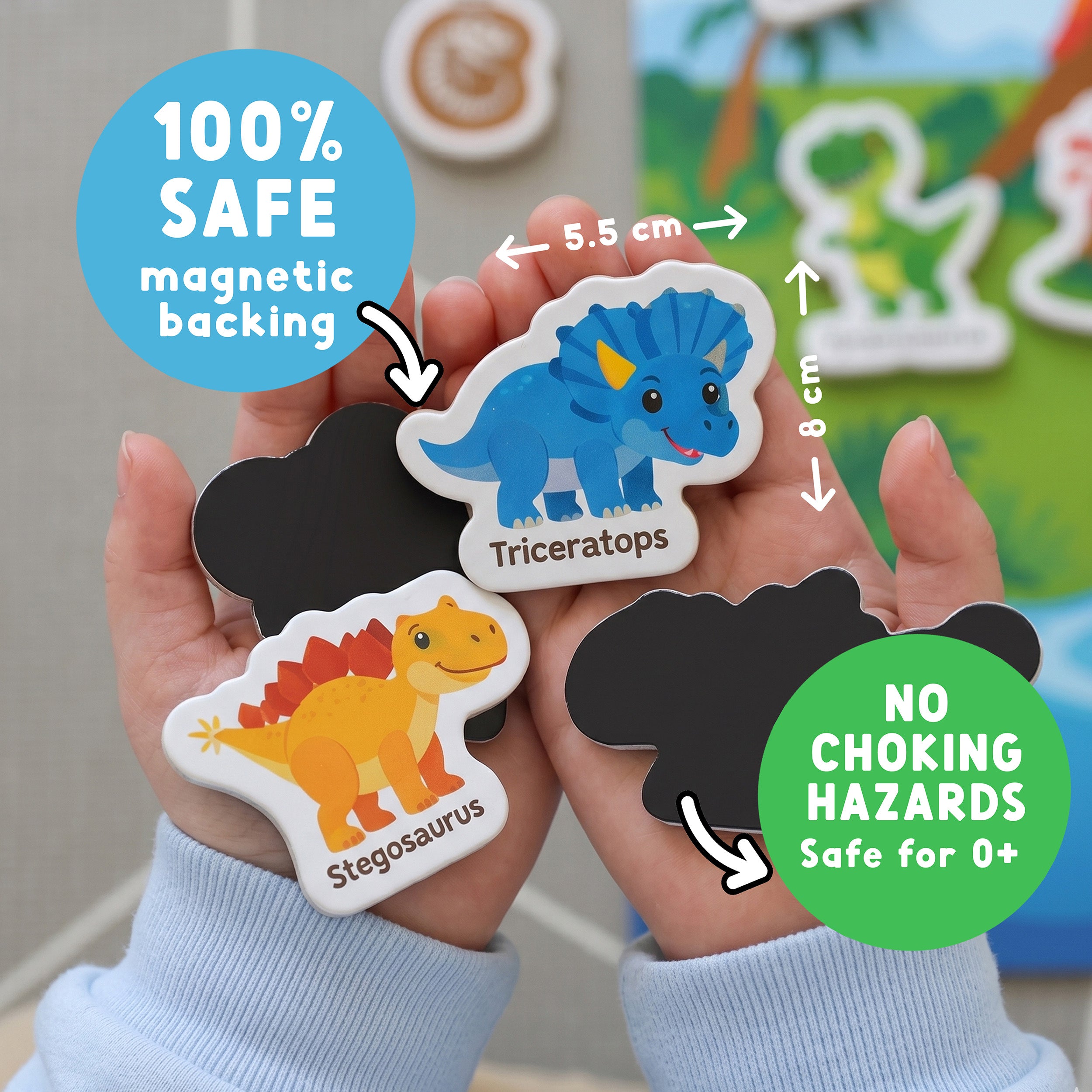 Curious Columbus Magnetic Dinosaurs – 25 Piece Magnetic Play Set