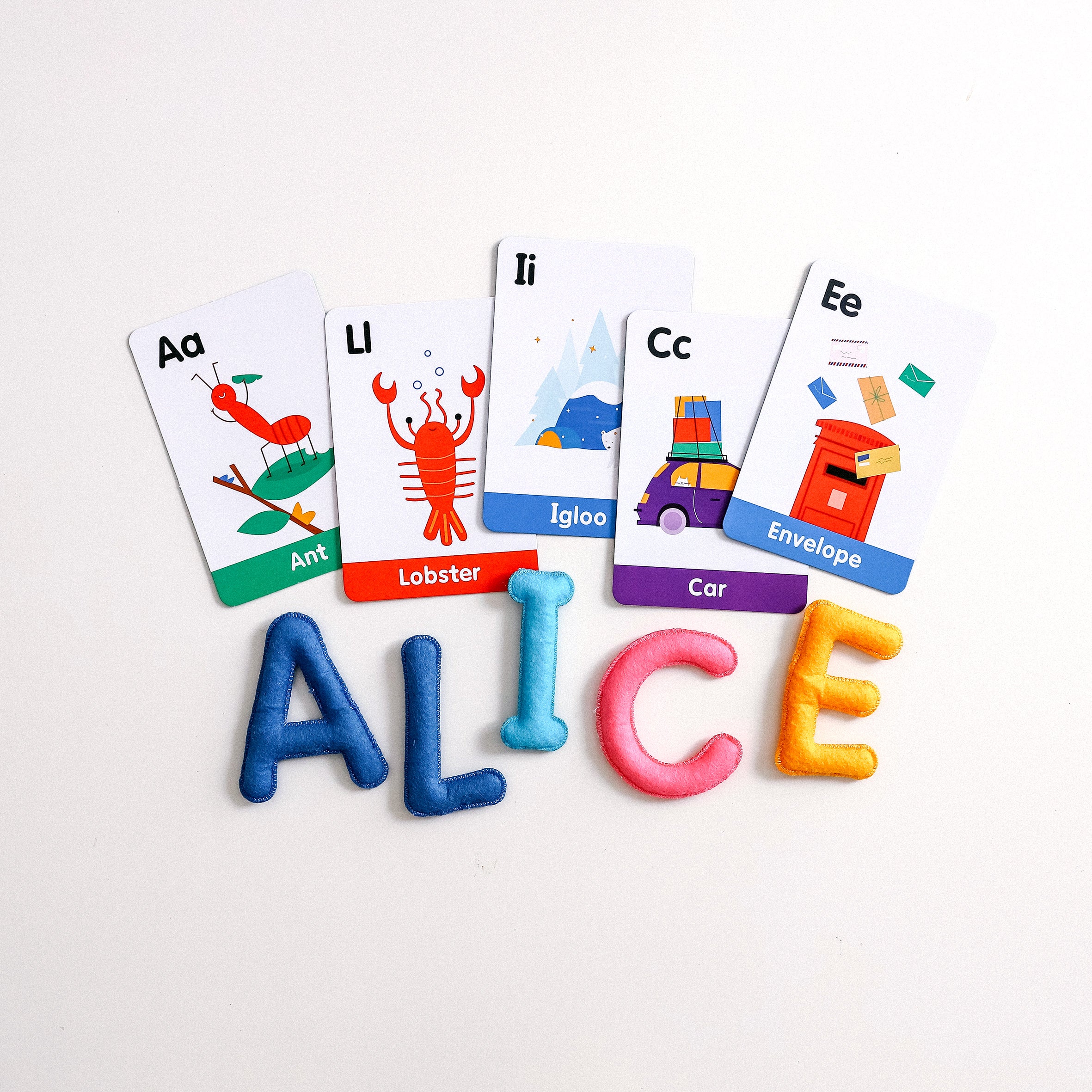 ABC Uppercase Felt Alphabet &amp; Flashcards