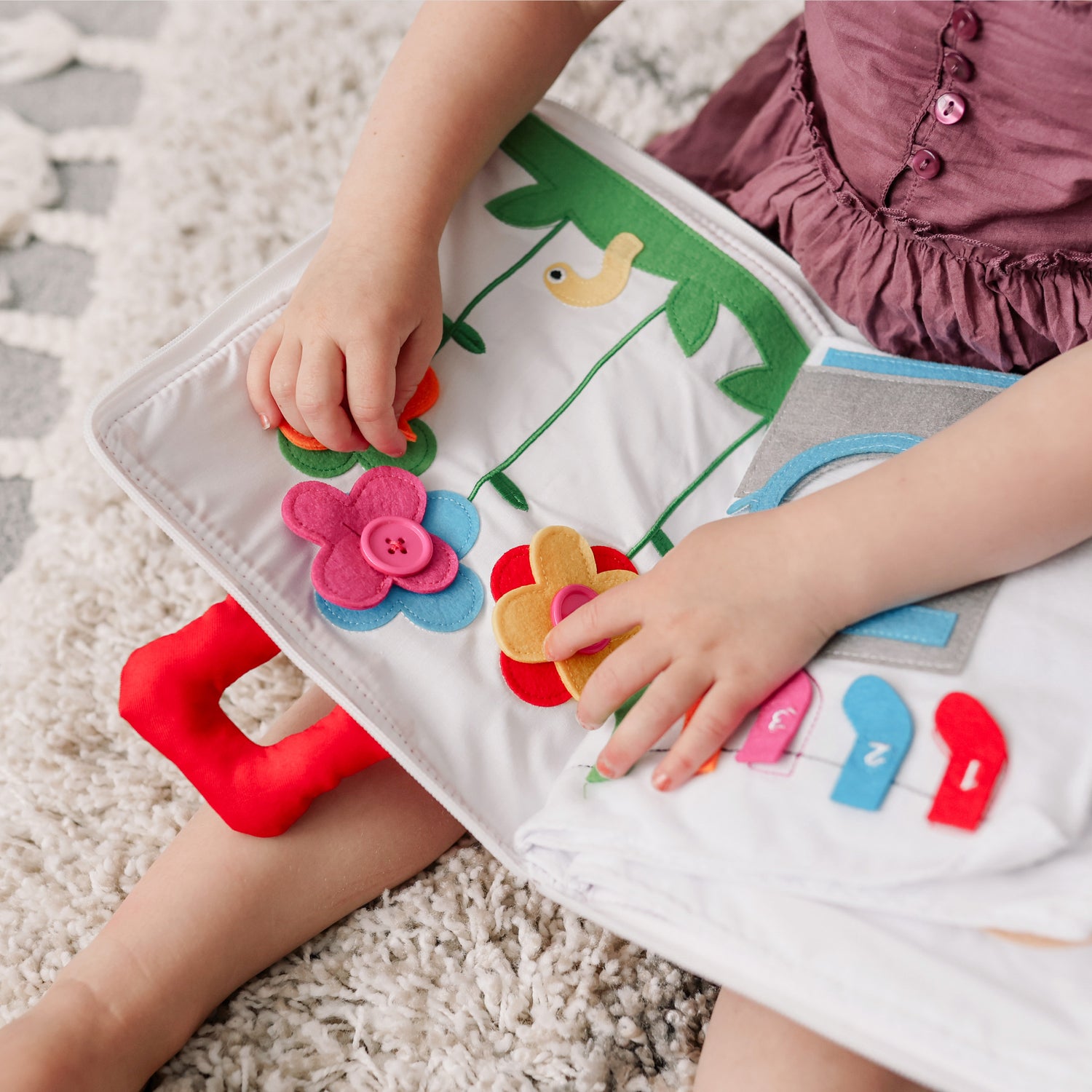 toddler busy book, toddler airplane essential for fine motor skills