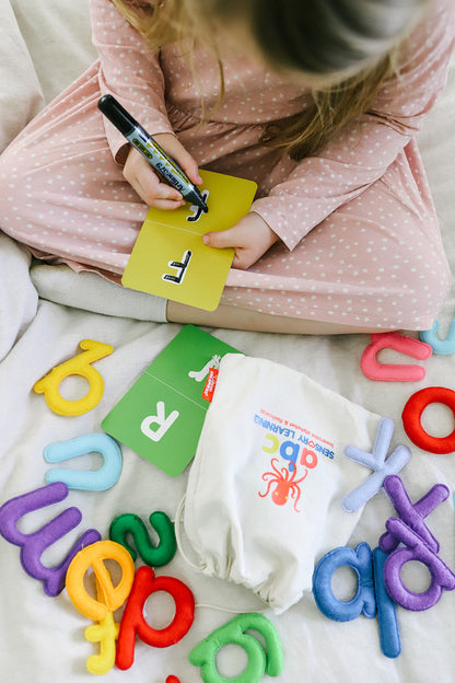 abc lowercase felt alphabet &amp; flashcards