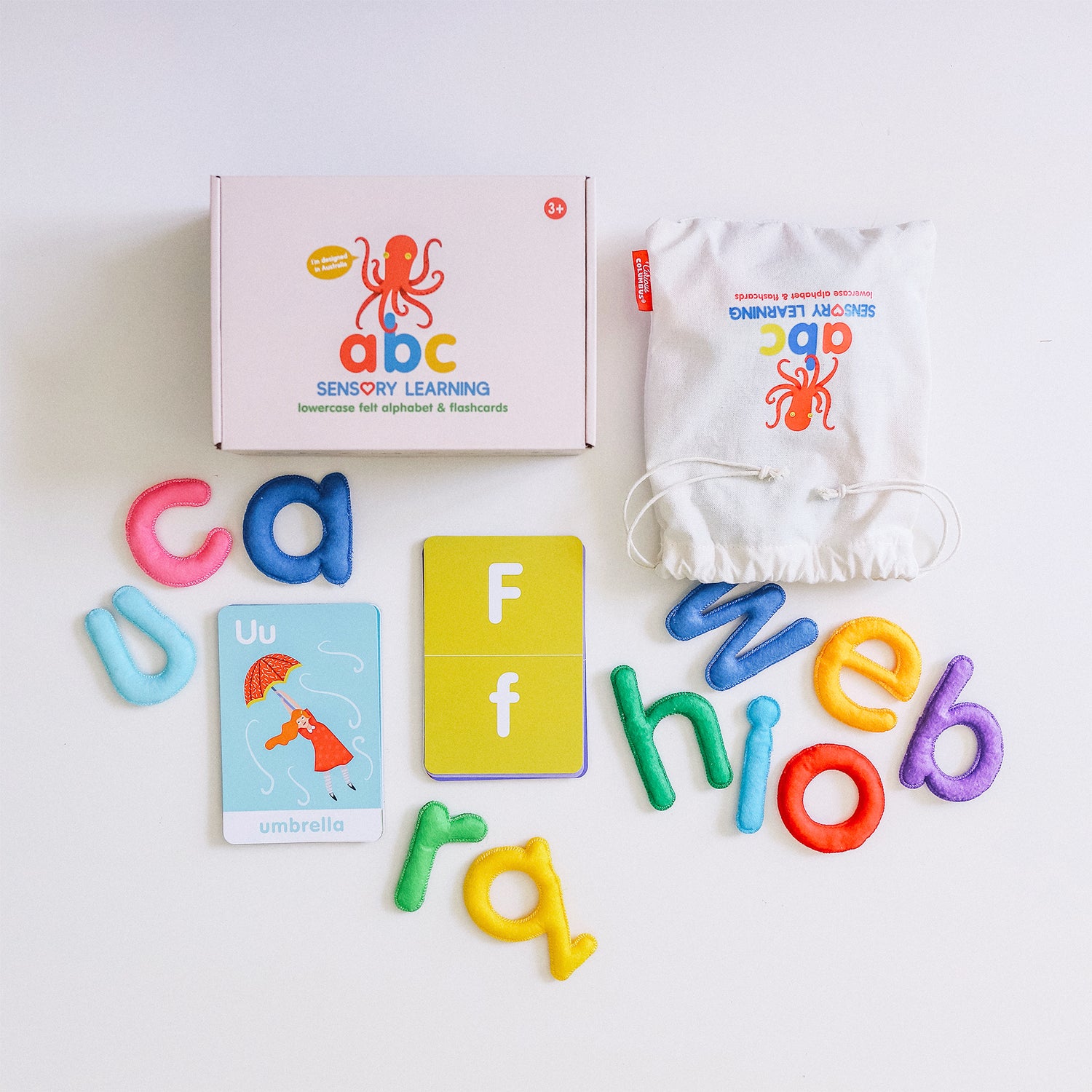 abc lowercase felt alphabet &amp; flashcards