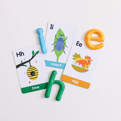 abc lowercase felt alphabet &amp; flashcards