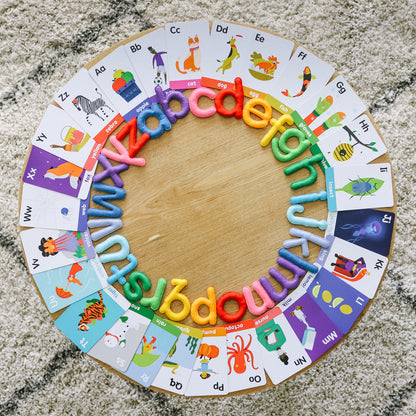 abc lowercase felt alphabet &amp; flashcards